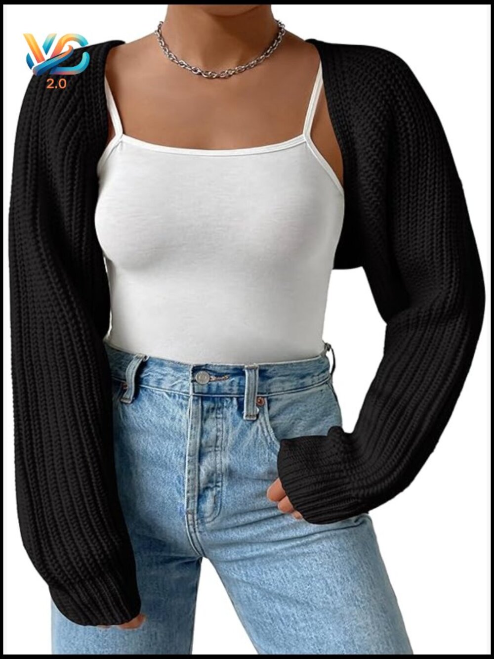 Plus Size Long Sleeve Open Front Crop Cardigan Drop Shoulder Oversized Ribbed